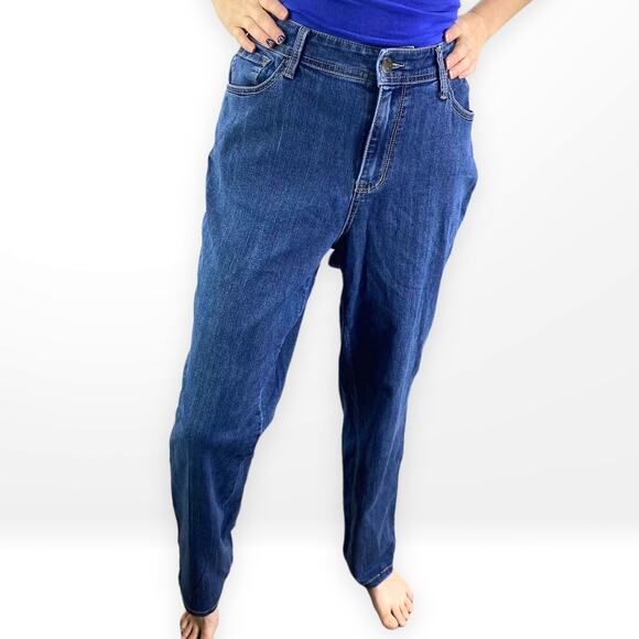 00s W62 Vintage blue Dark Wash Straight Classic Fit Jeans - Picture 1 of 6
